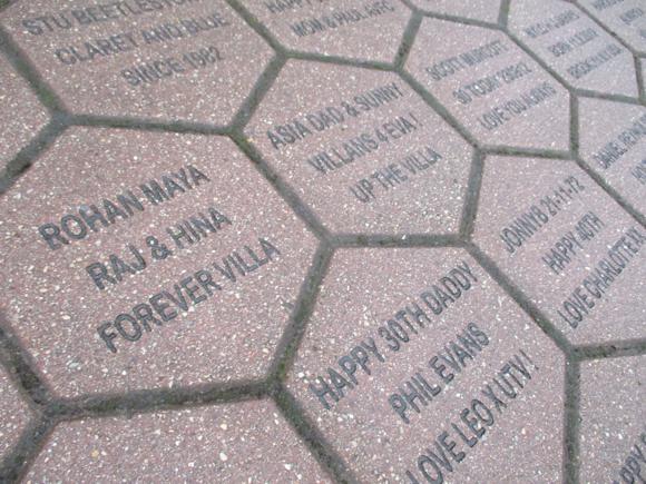 Villa Park memorial tiles/Peterjon Cresswell