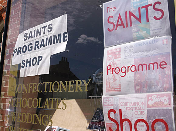 Saints old programme shop/Peterjon Cresswell
