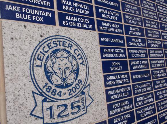 Leicester City memorial wall/Peterjon Cresswell