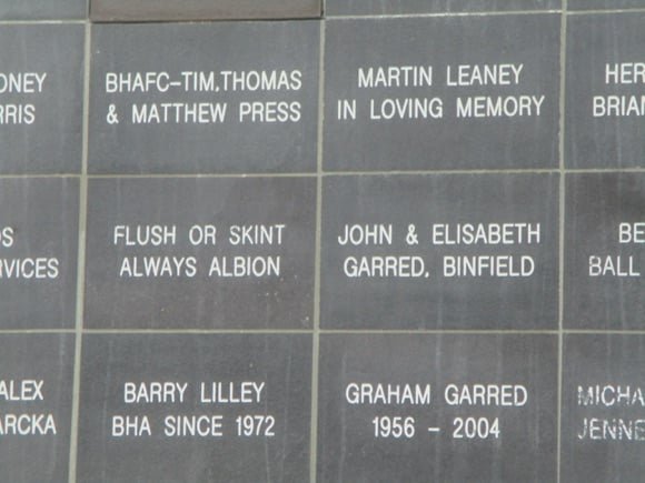 Brighton & Hove Albion Memorial Wall/Peterjon Cresswell