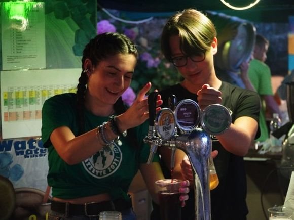 Thirsty work, football: Pouring pints in Barga