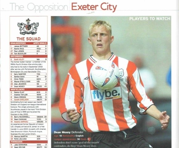 Exeter's Dean Moxey in focus