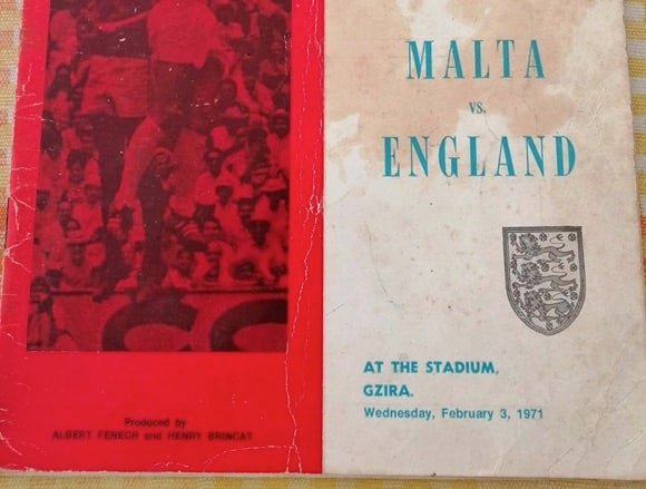 Malta v England match programme, 1971/Facebook